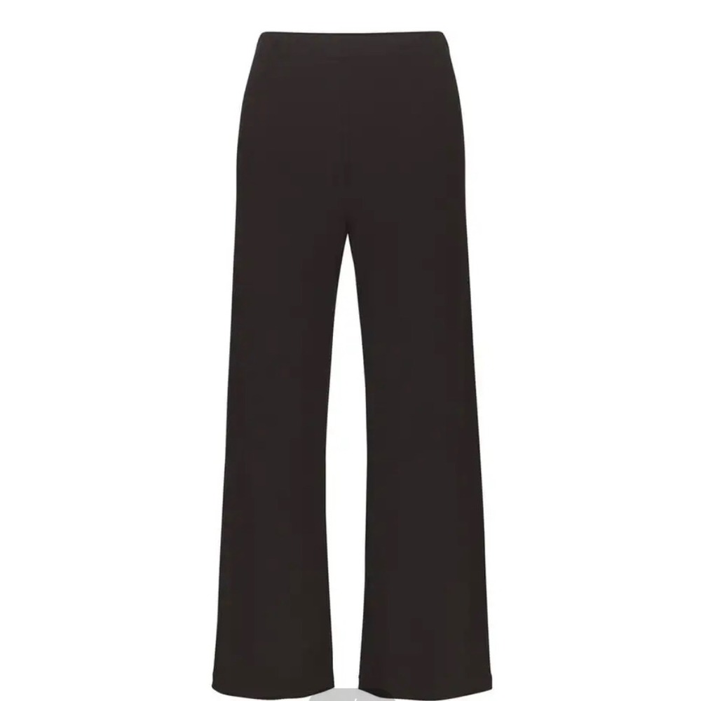 Skims Sleep Pants Women's Small Soft Lounge Ribbed Wide Leg Drawstring Black New